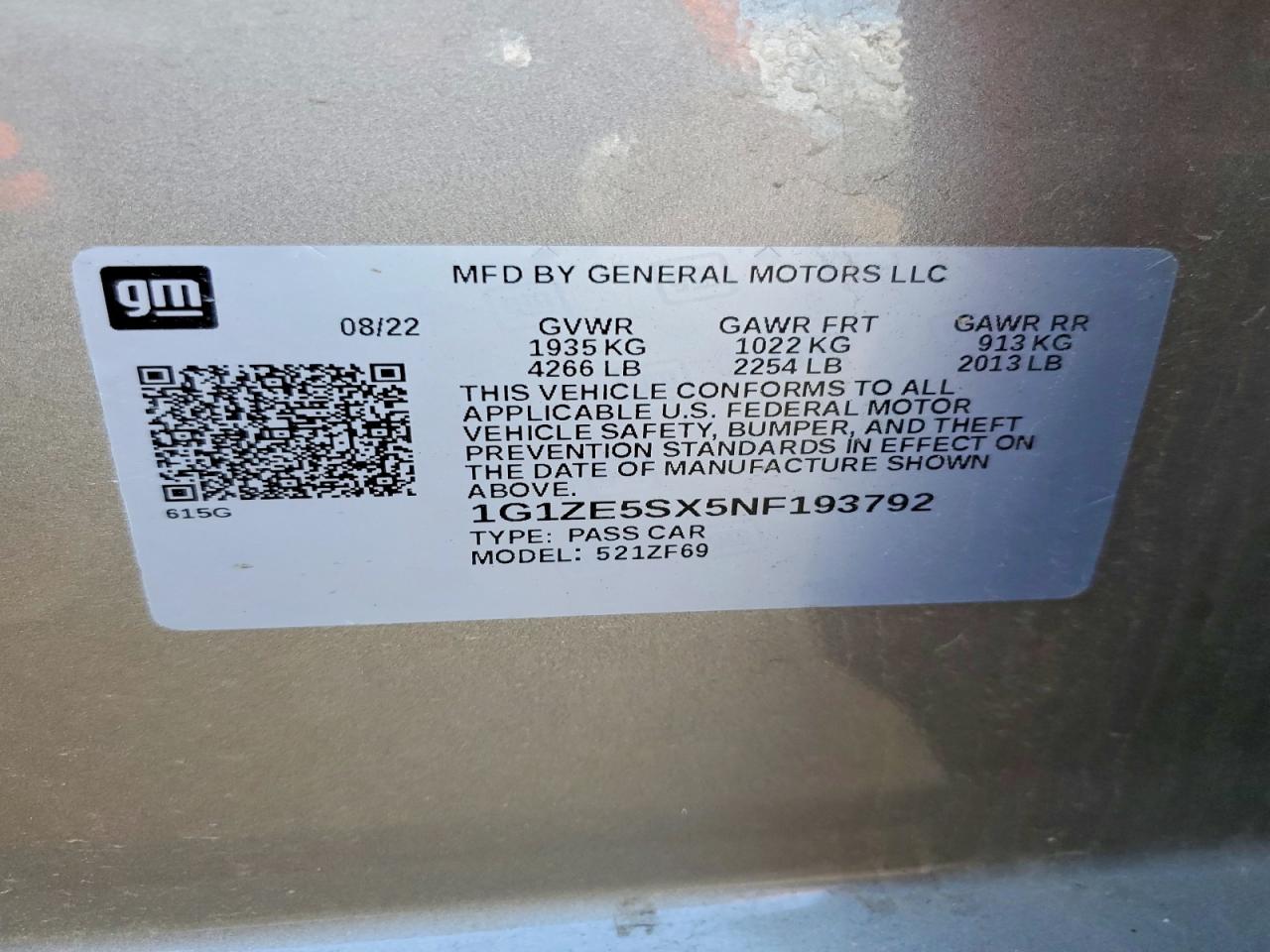 2022 CHEVROLET MALIBU PREMIER photo 12