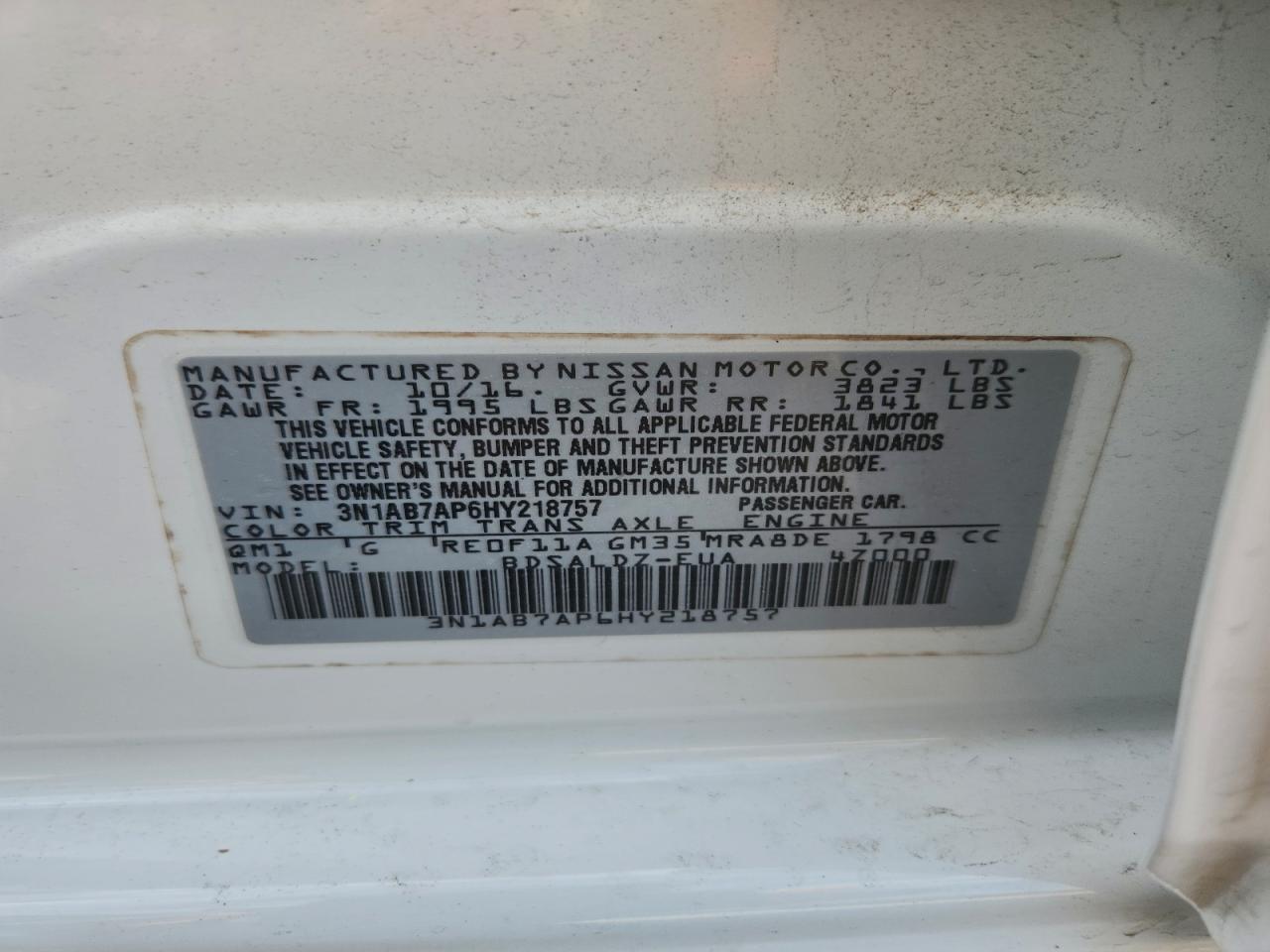 2017 NISSAN SENTRA S photo 34