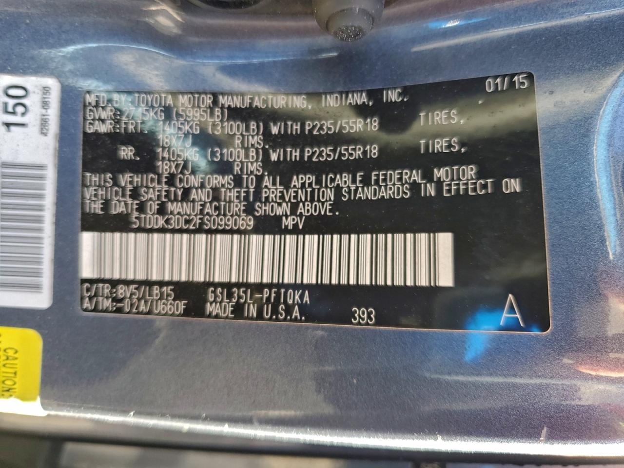2015 TOYOTA SIENNA XLE photo 14