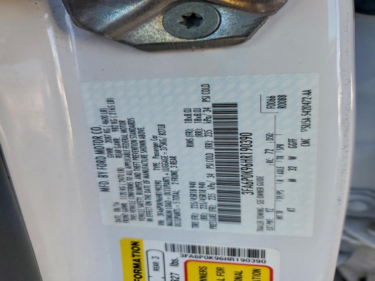 2017 FORD FUSION TITANIUM photo 34