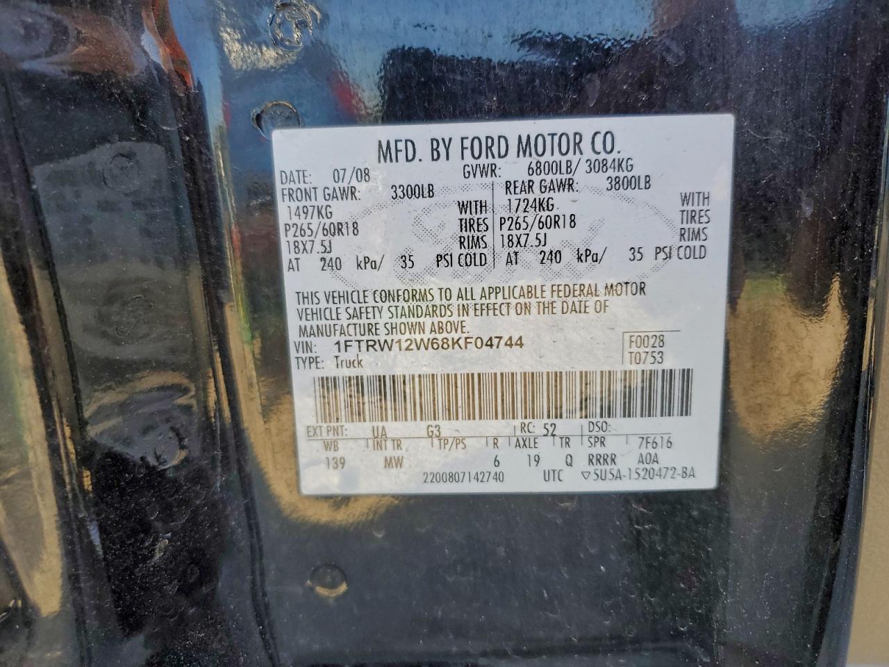 2008 FORD F150 SUPERCREW photo 12