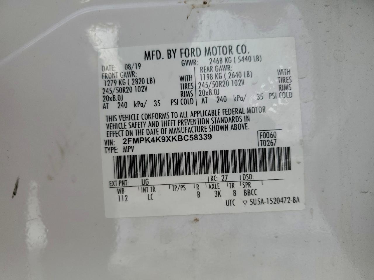 2019 FORD EDGE TITANIUM photo 13