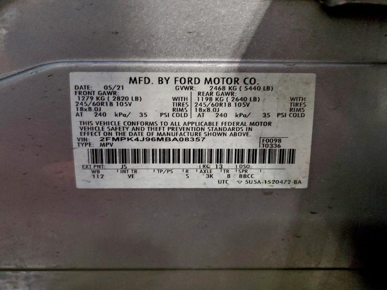 2021 FORD EDGE SEL photo 13
