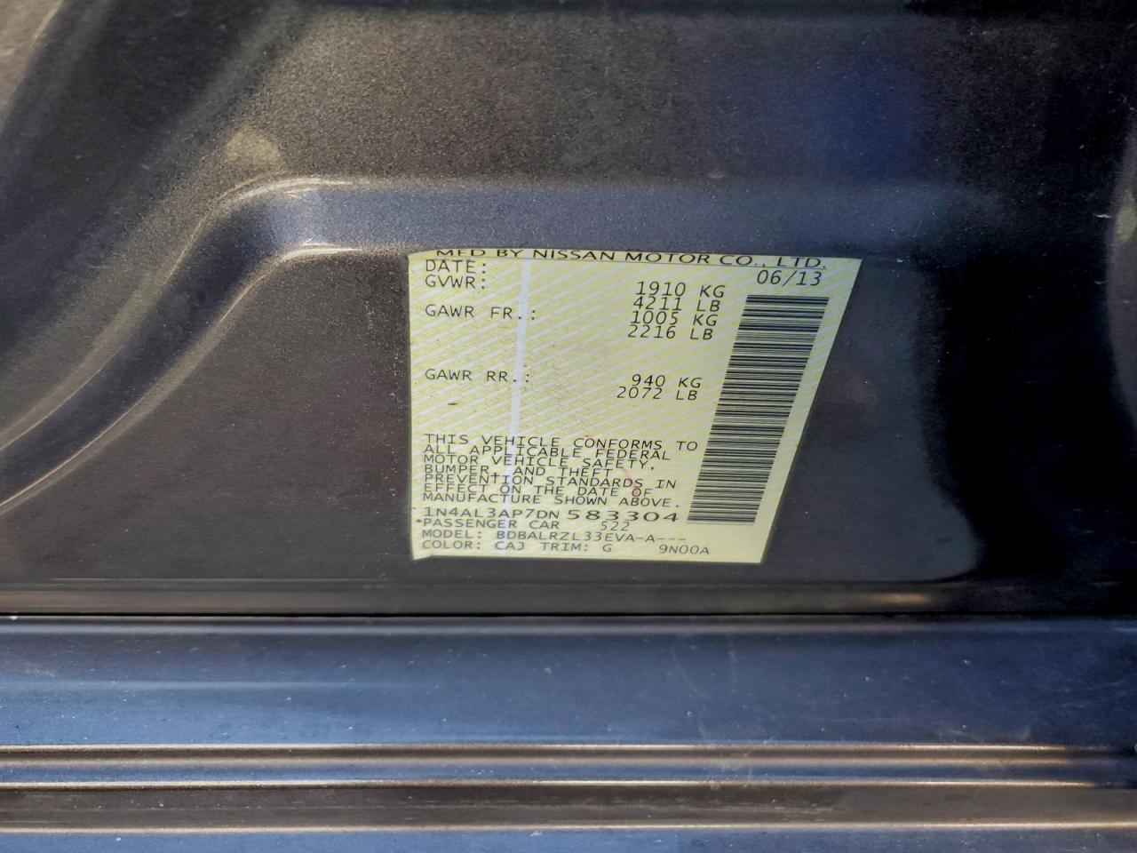 2013 NISSAN ALTIMA 2.5 photo 12