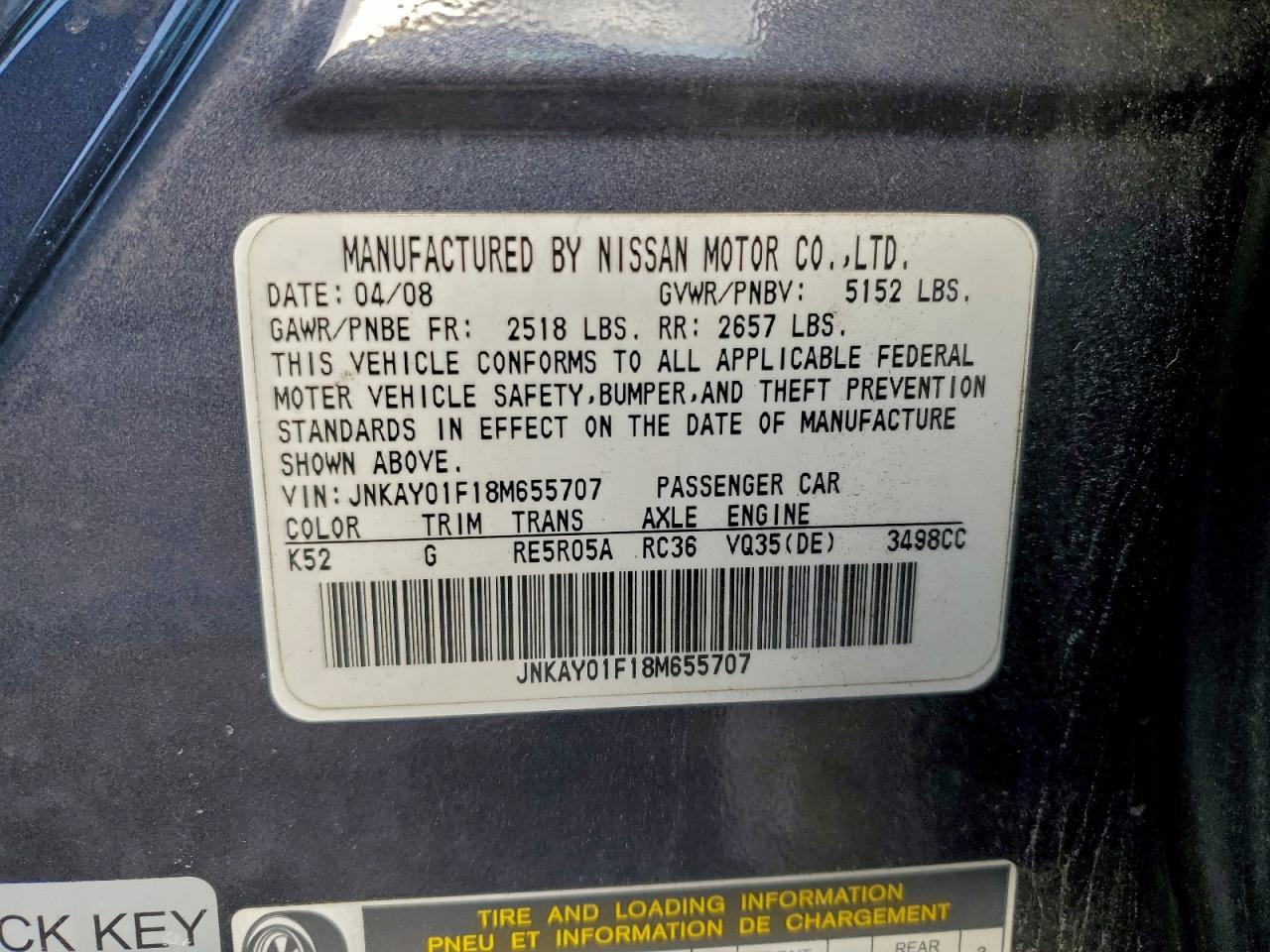 2008 INFINITI M35 BASE photo 12