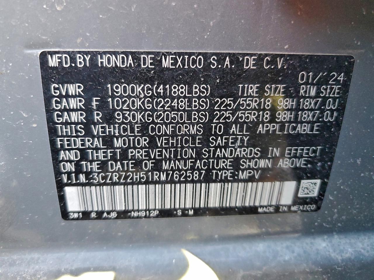 2024 HONDA HR-V SPORT photo 13