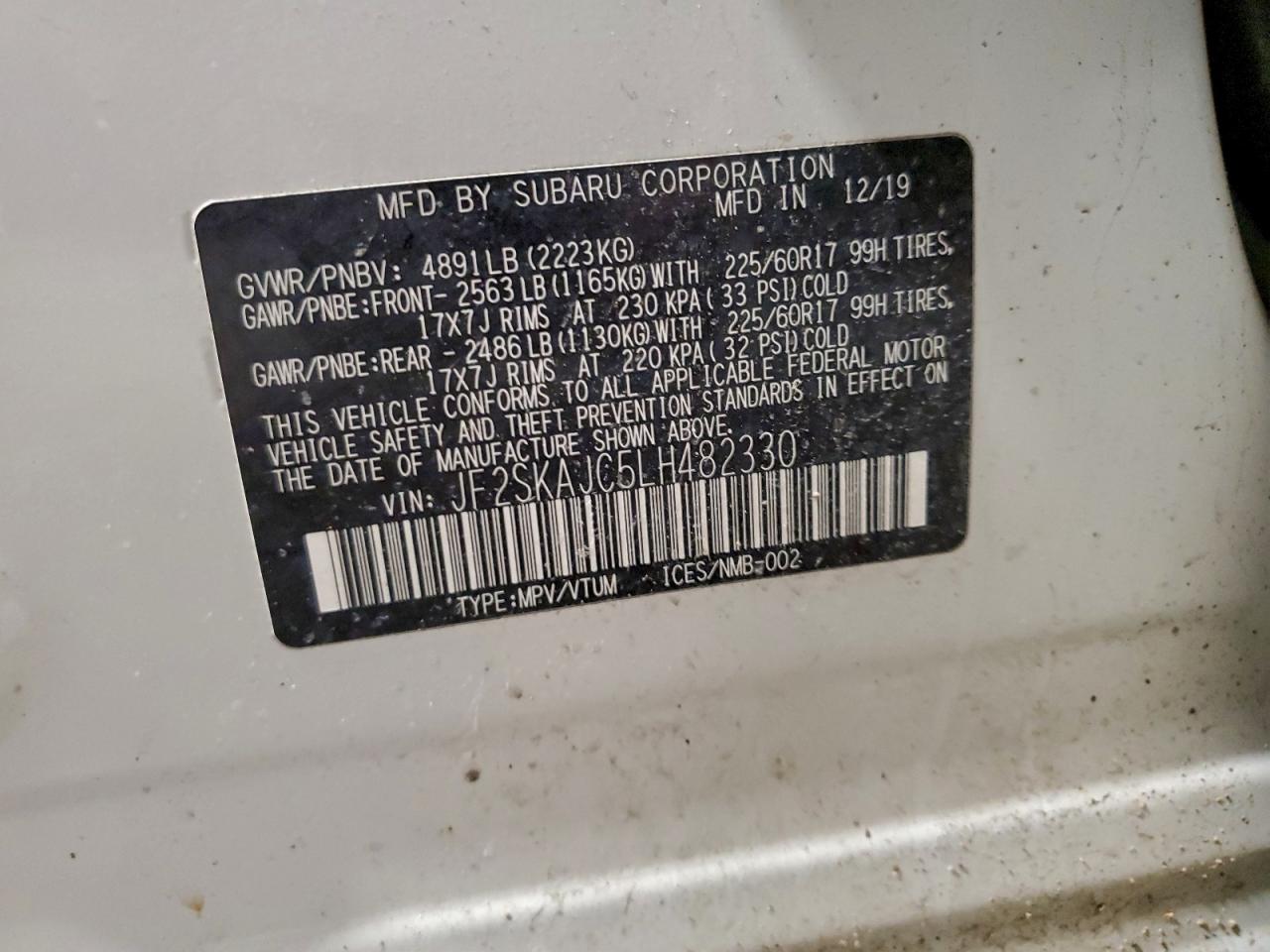 2020 SUBARU FORESTER PREMIUM photo 13