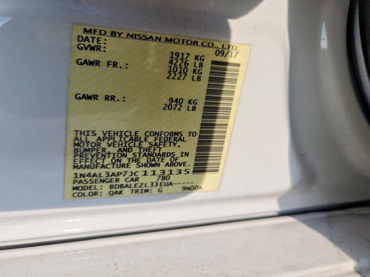 2018 NISSAN ALTIMA 2.5 photo 23