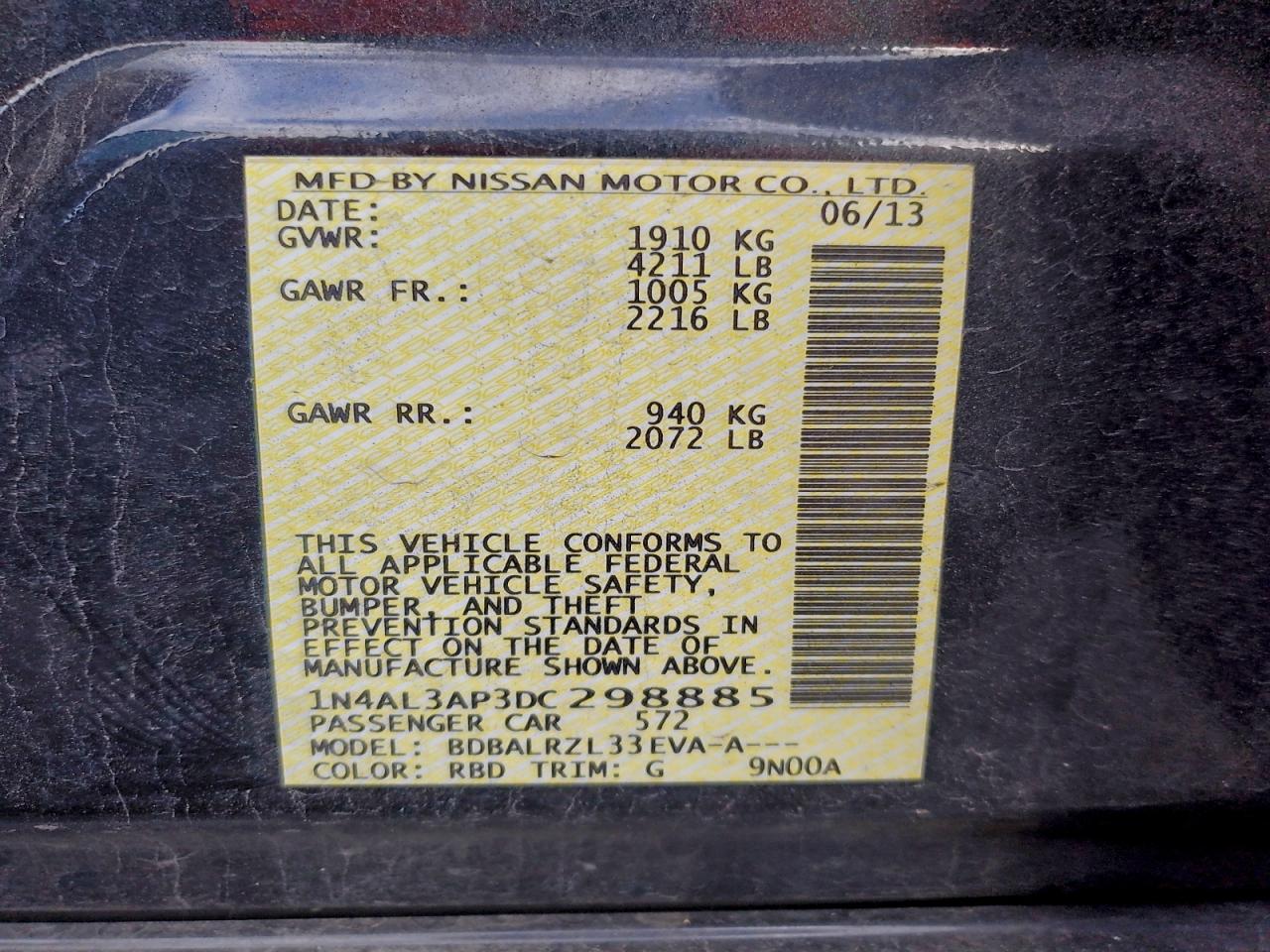 2013 NISSAN ALTIMA 2.5 photo 12