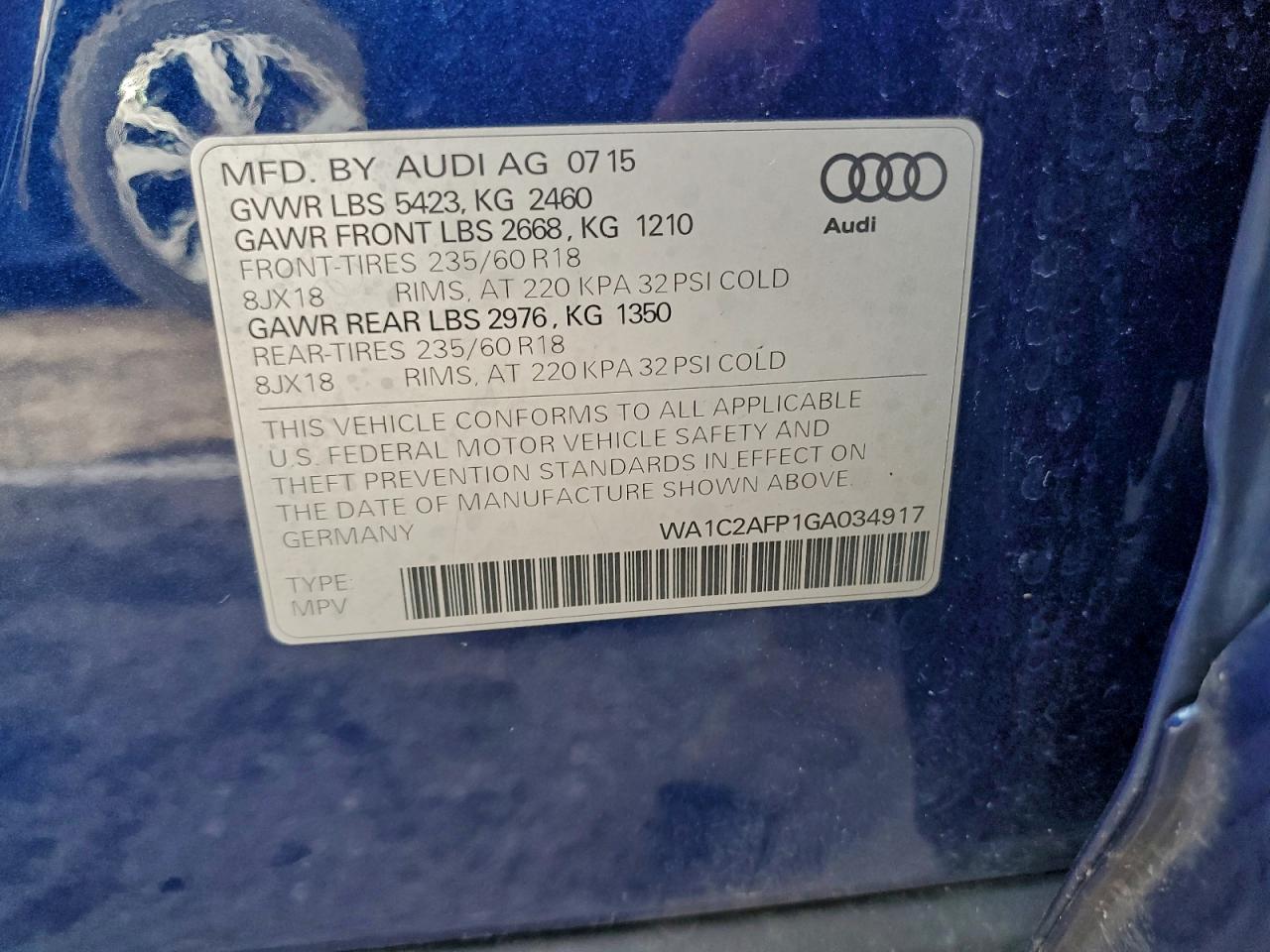 2016 AUDI Q5 PREMIUM photo 13