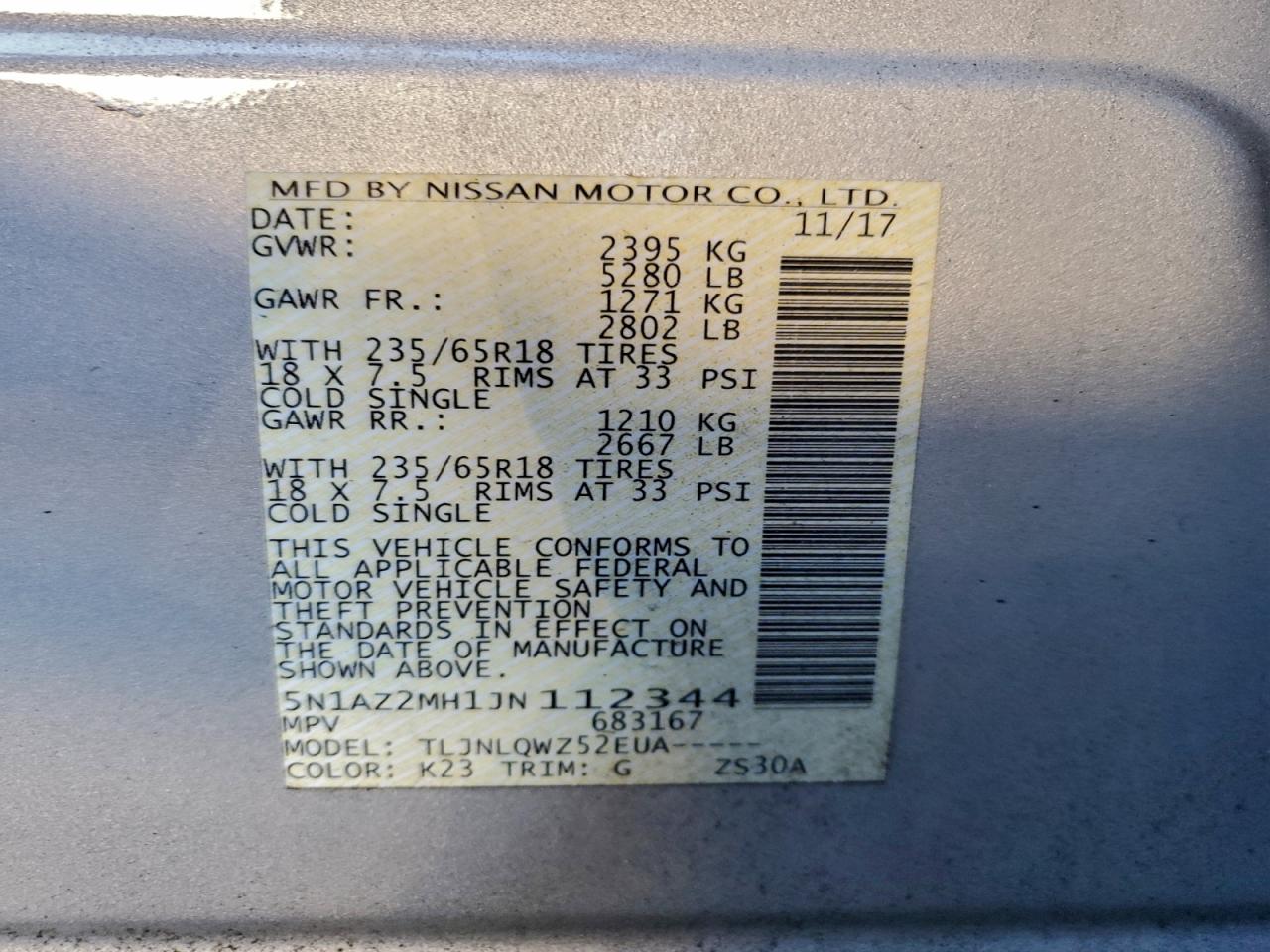 2018 NISSAN MURANO S photo 14