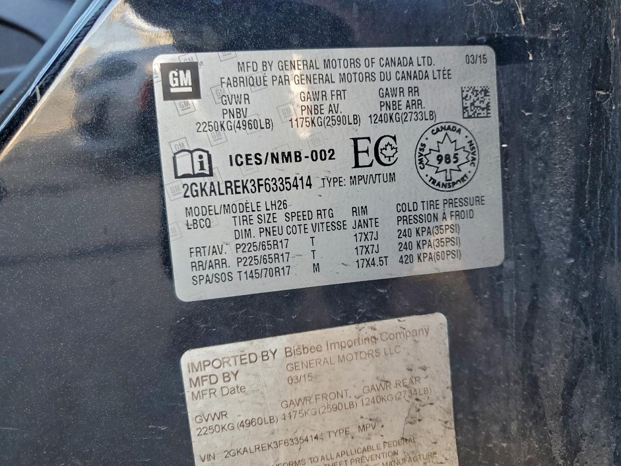 2015 GMC TERRAIN SLE photo 13