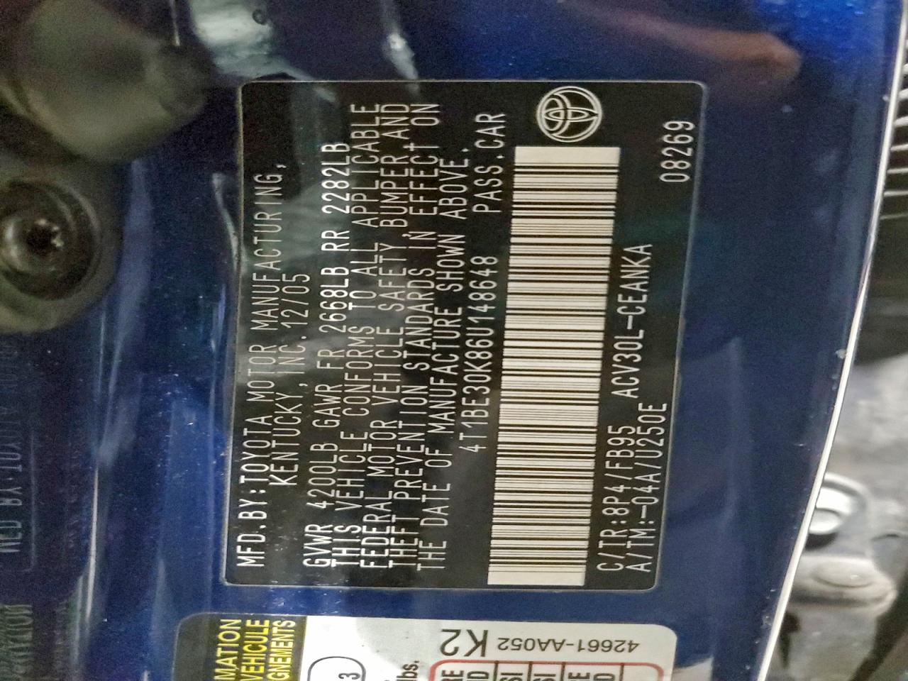 2006 TOYOTA CAMRY LE photo 23
