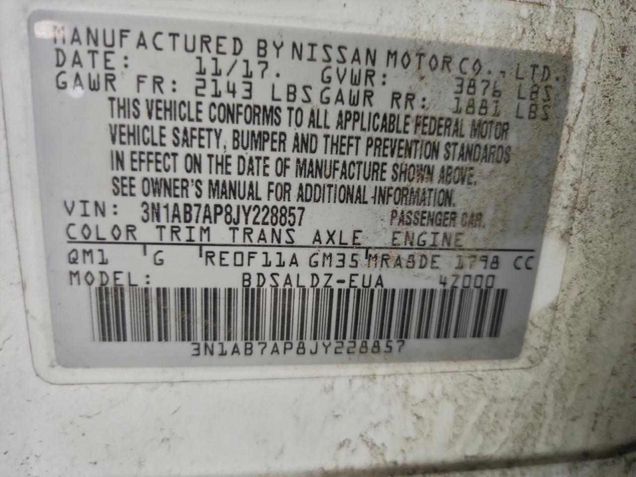 2018 NISSAN SENTRA S photo 12