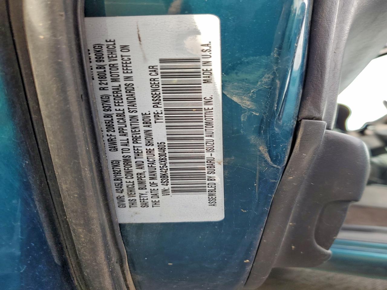 1999 SUBARU LEGACY BRIGHTON photo 12