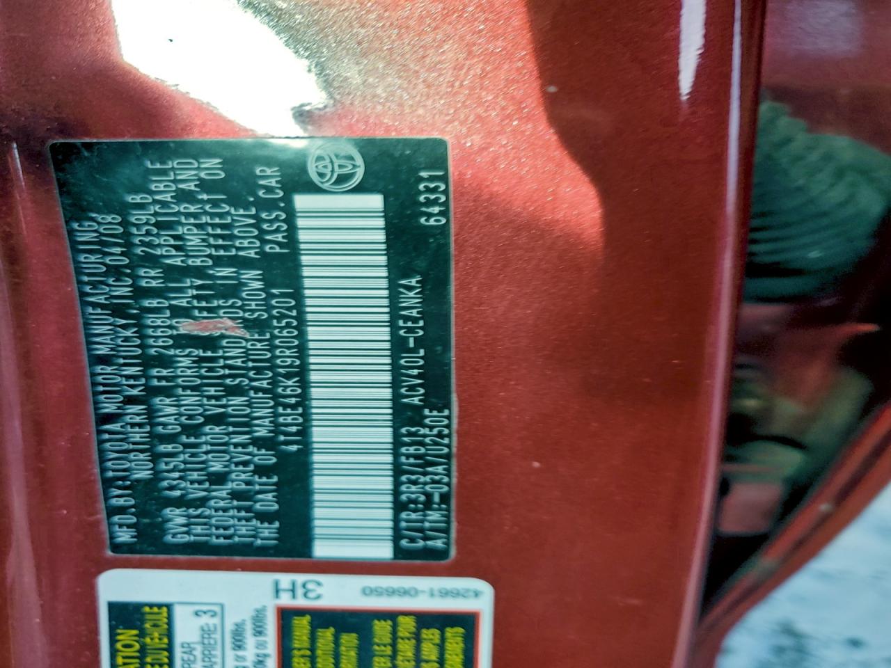 2009 TOYOTA CAMRY BASE photo 12