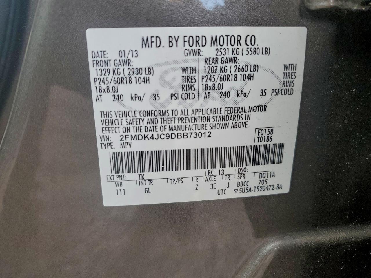 2013 FORD EDGE SEL photo 27