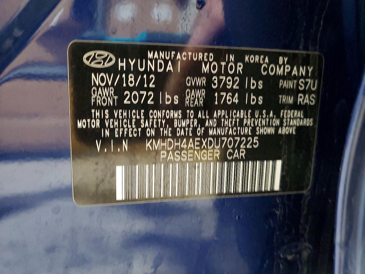 2013 HYUNDAI ELANTRA GLS photo 12