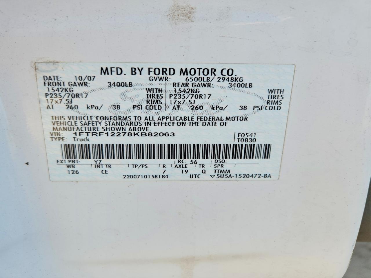 2008 FORD F150 photo 12