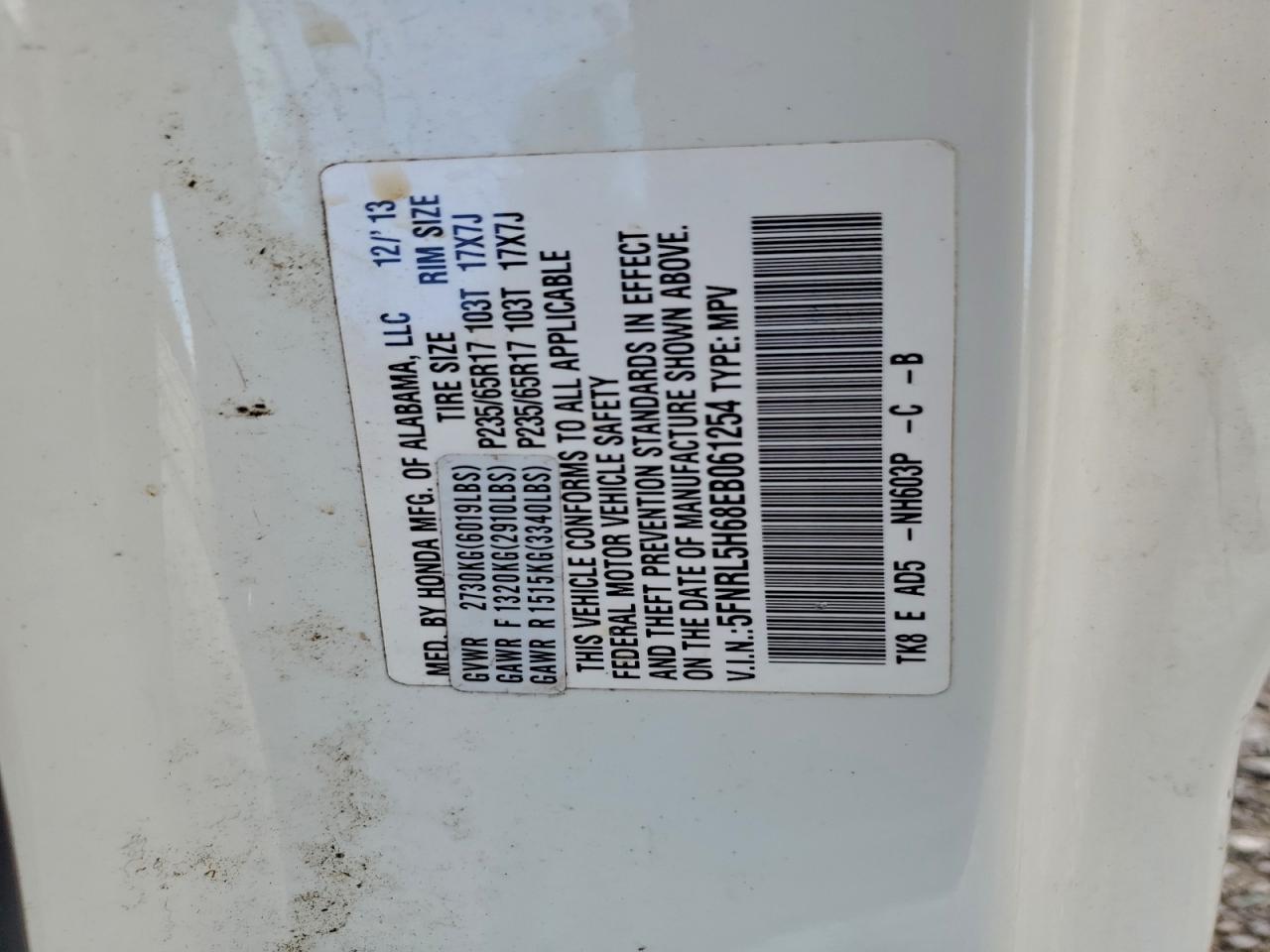2014 HONDA ODYSSEY EXL photo 13
