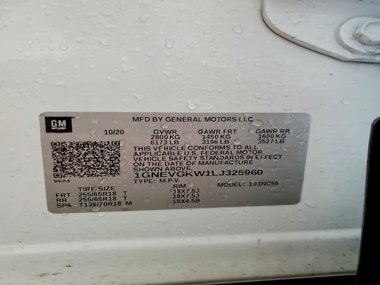 2020 CHEVROLET TRAVERSE LT photo 14