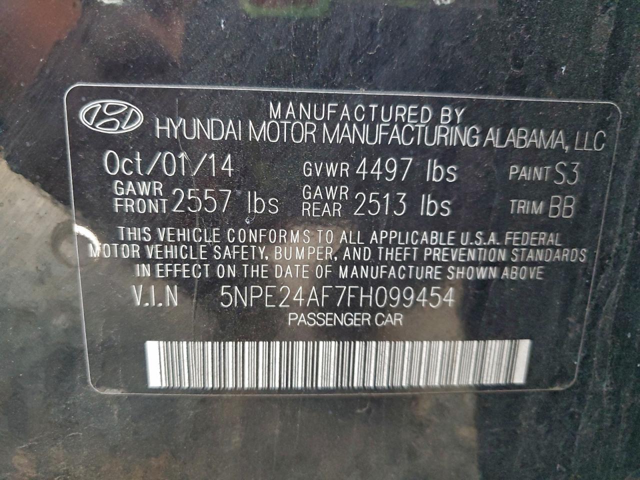 2015 HYUNDAI SONATA SE photo 12