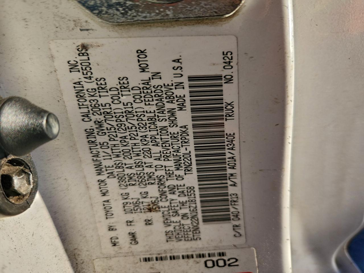 2006 TOYOTA TACOMA photo 12
