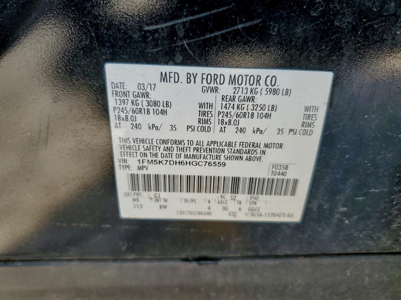 2017 FORD EXPLORER XLT photo 14
