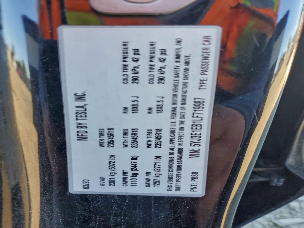 2020 TESLA MODEL 3 photo 12