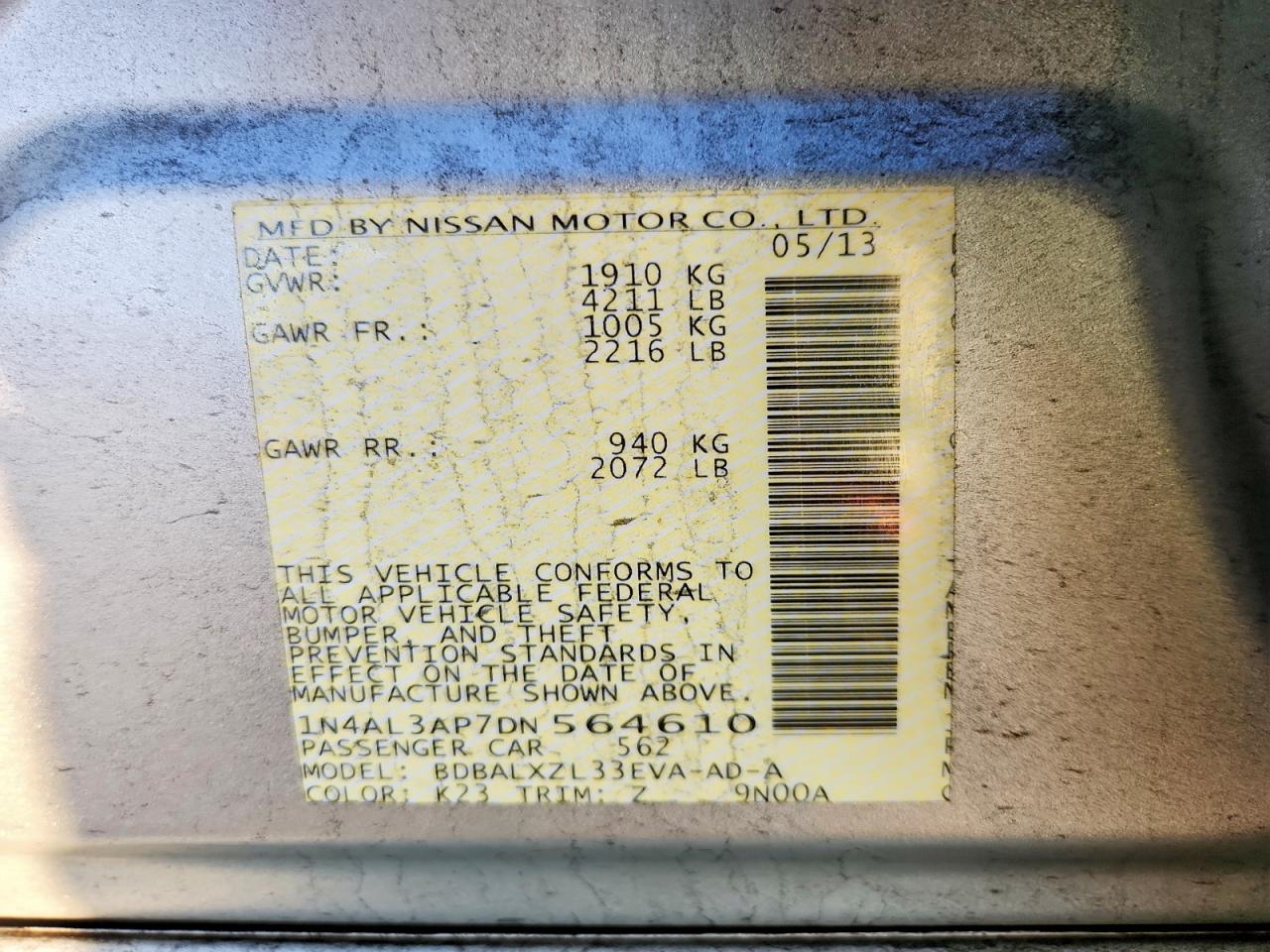 2013 NISSAN ALTIMA 2.5 photo 23