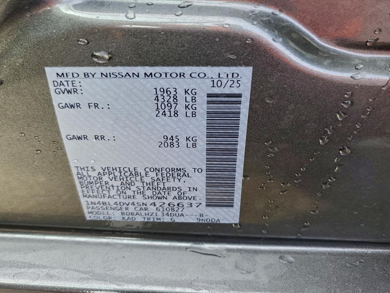2025 NISSAN ALTIMA SV photo 13