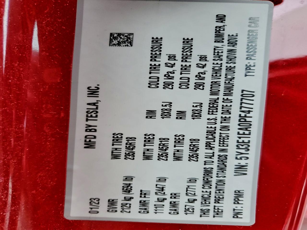 2023 TESLA MODEL 3 photo 12