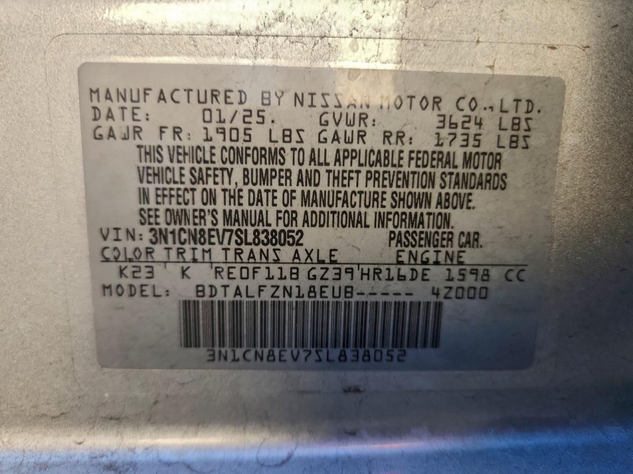 2025 NISSAN VERSA SV photo 12