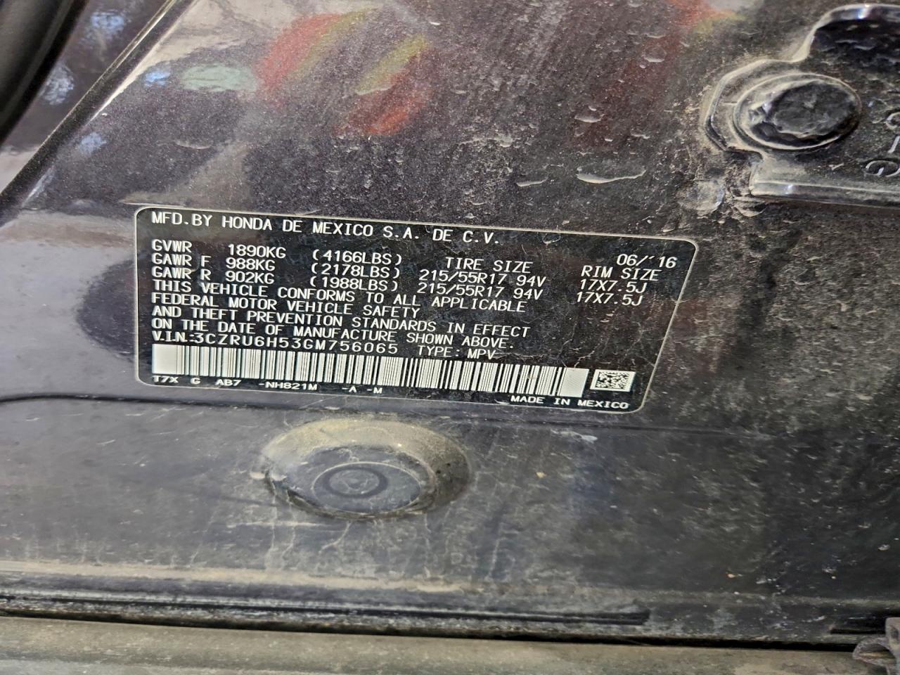 2016 HONDA HR-V EX photo 13