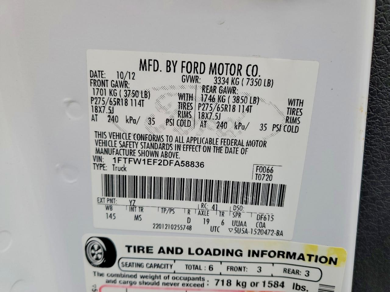 2013 FORD F150 SUPERCREW photo 12