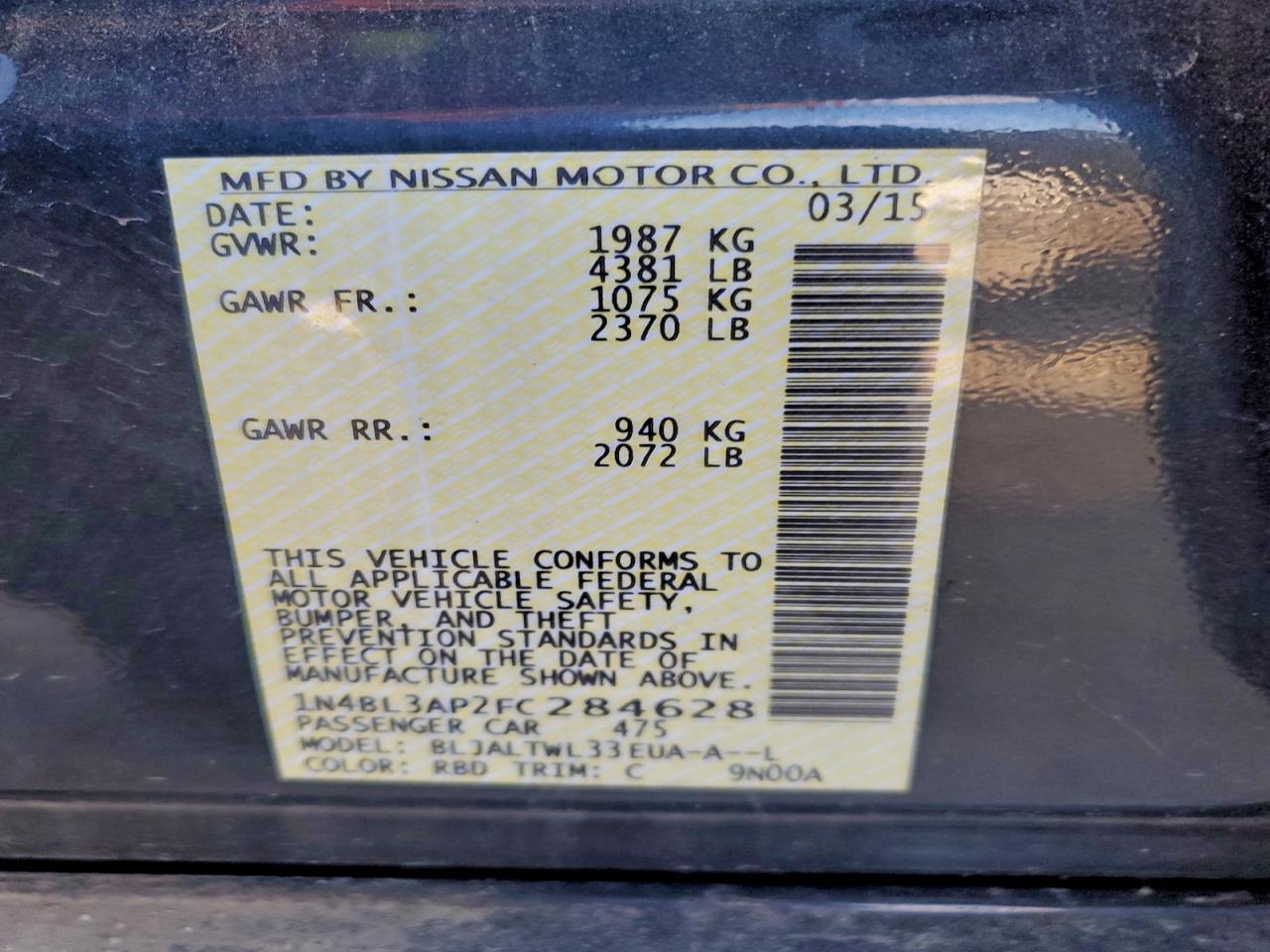 2015 NISSAN ALTIMA 3.5S photo 34