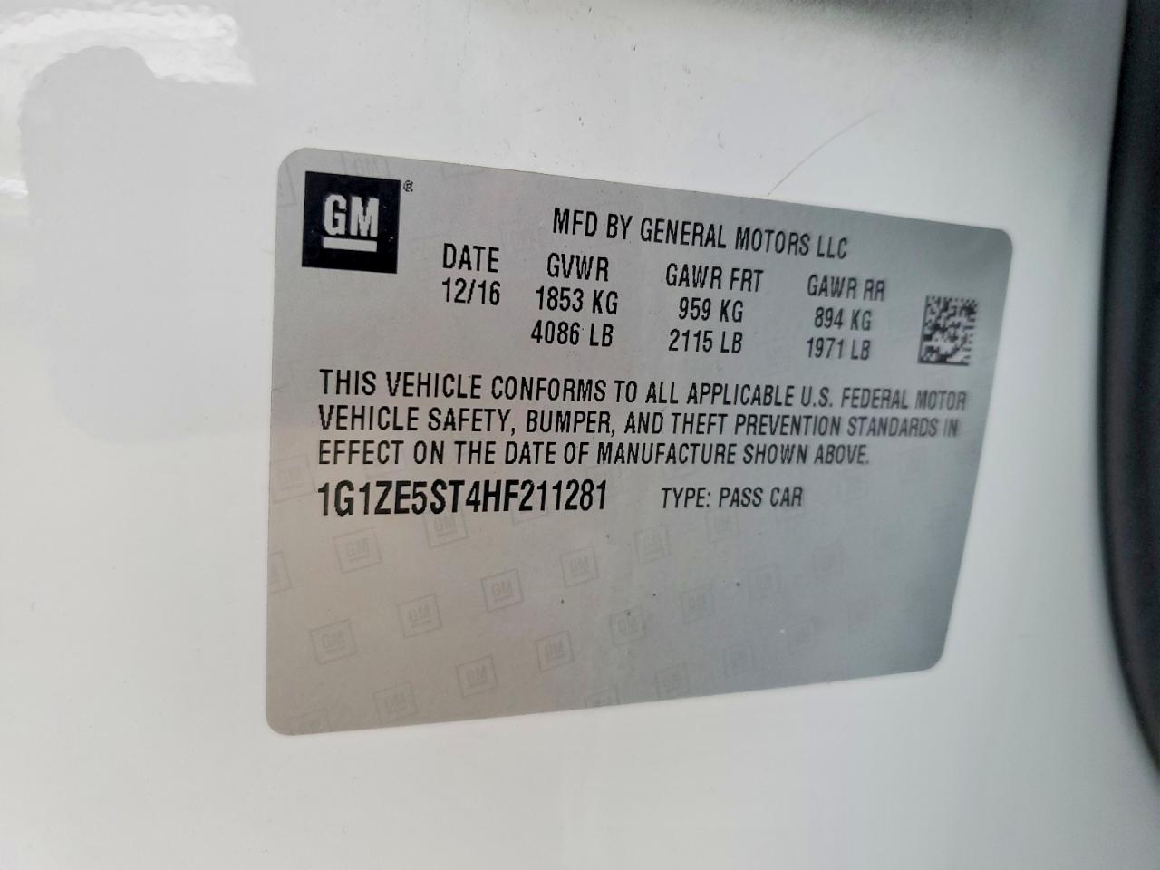 2017 CHEVROLET MALIBU LT photo 34