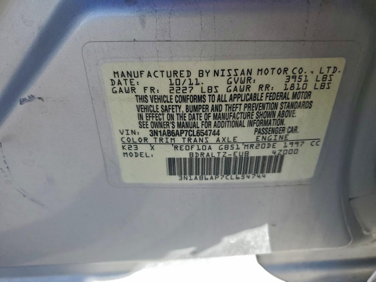 2012 NISSAN SENTRA 2.0 photo 12