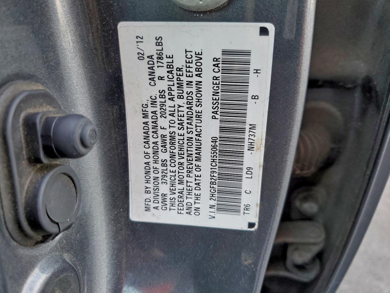 2012 HONDA CIVIC EXL photo 13