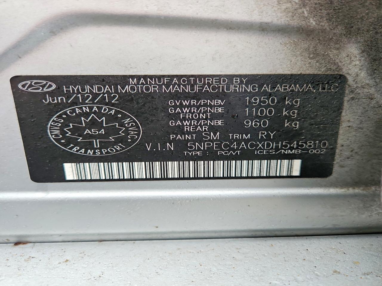 2013 HYUNDAI SONATA SE photo 12