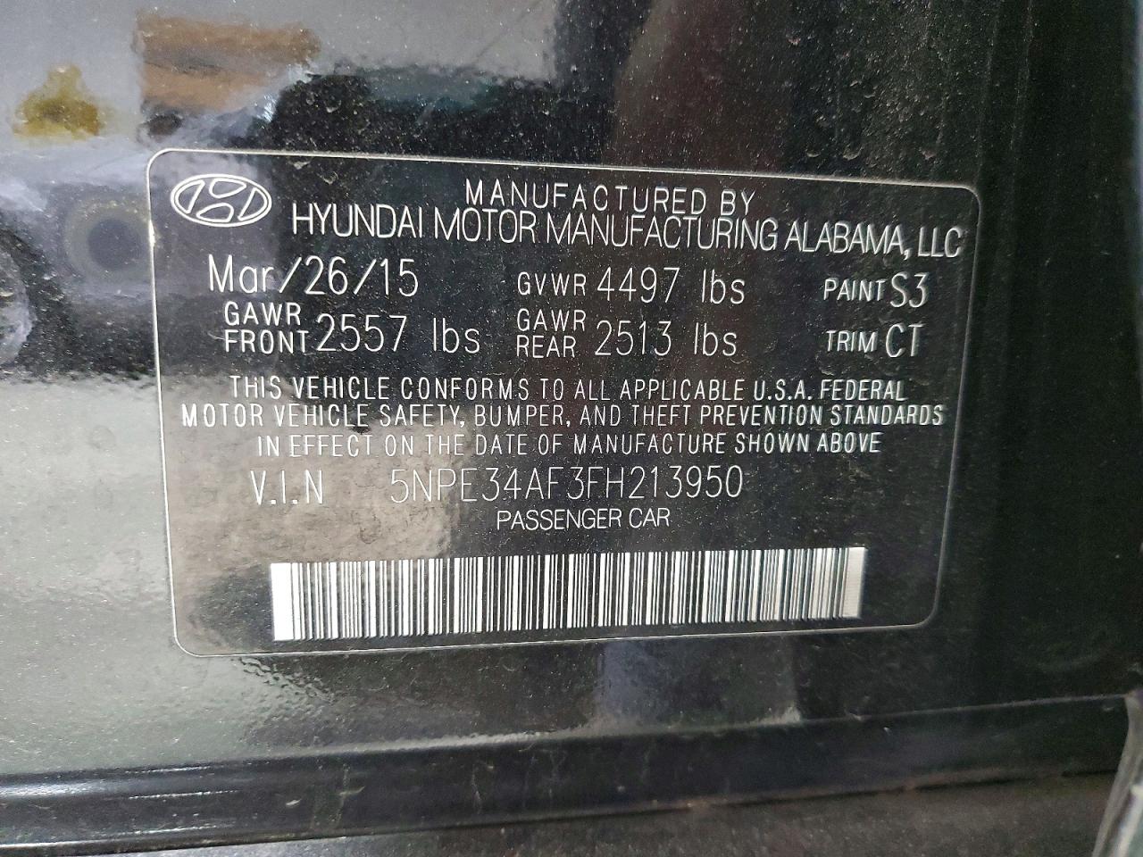 2015 HYUNDAI SONATA SPORT photo 12