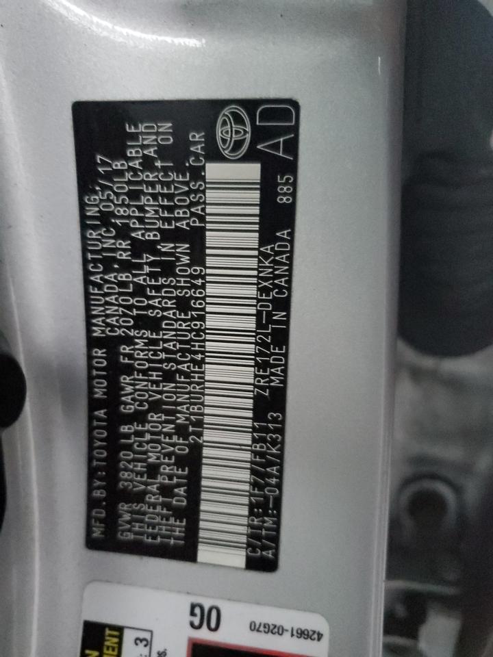 2017 TOYOTA COROLLA L photo 12