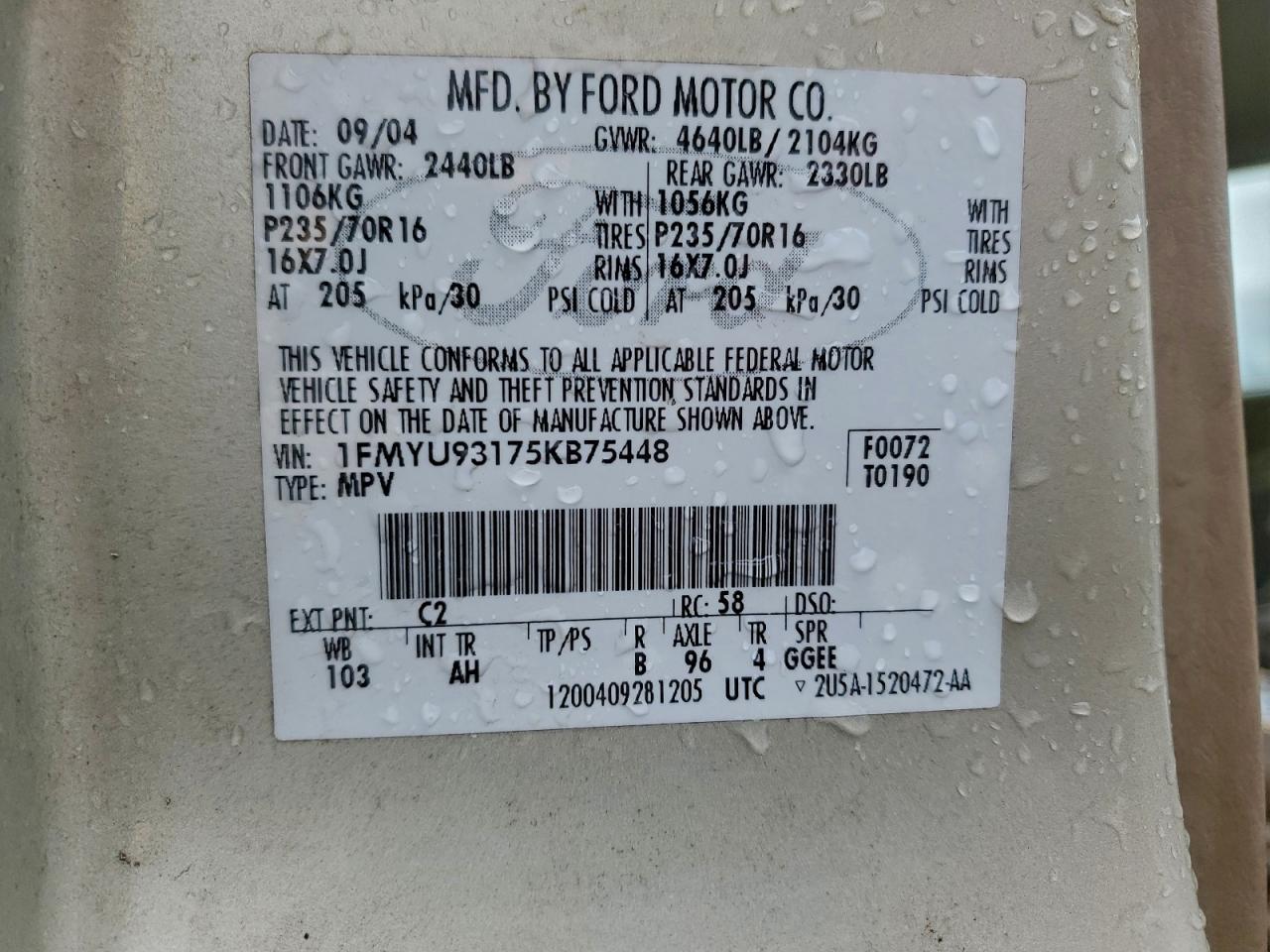 2005 FORD ESCAPE XLT photo 13