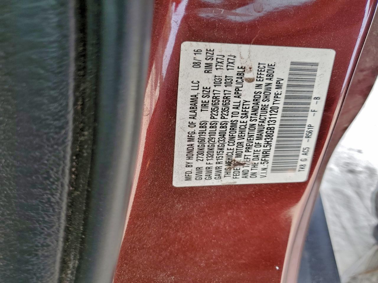 2016 HONDA ODYSSEY SE photo 13