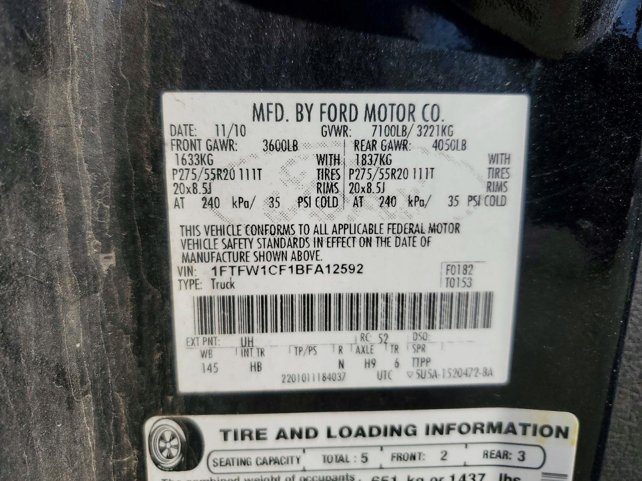 2011 FORD F150 SUPERCREW photo 12
