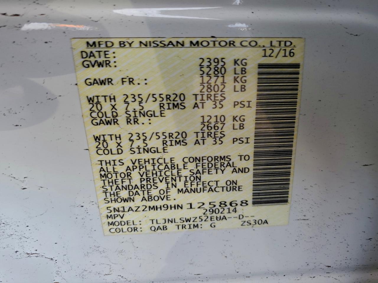 2017 NISSAN MURANO S photo 14