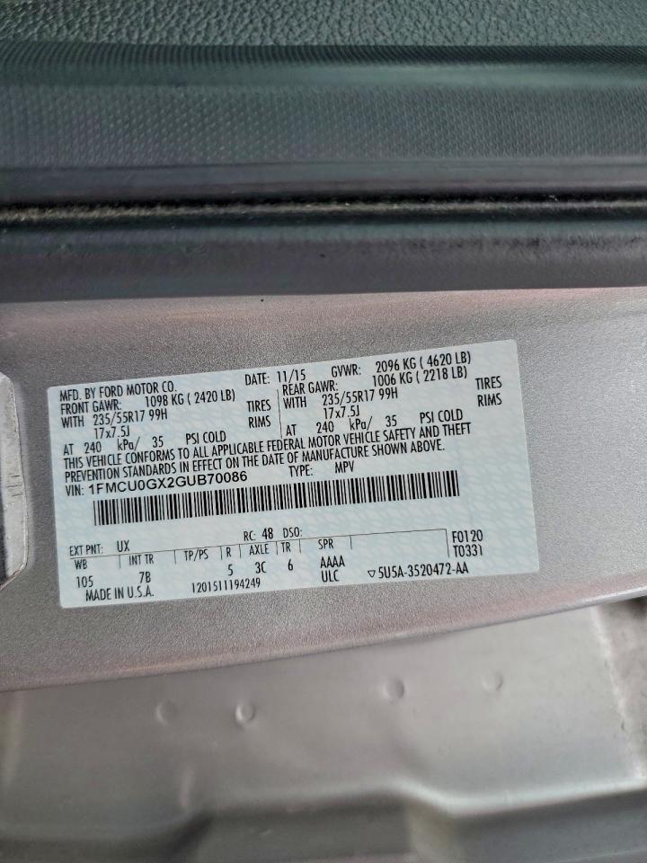 2016 FORD ESCAPE SE photo 13