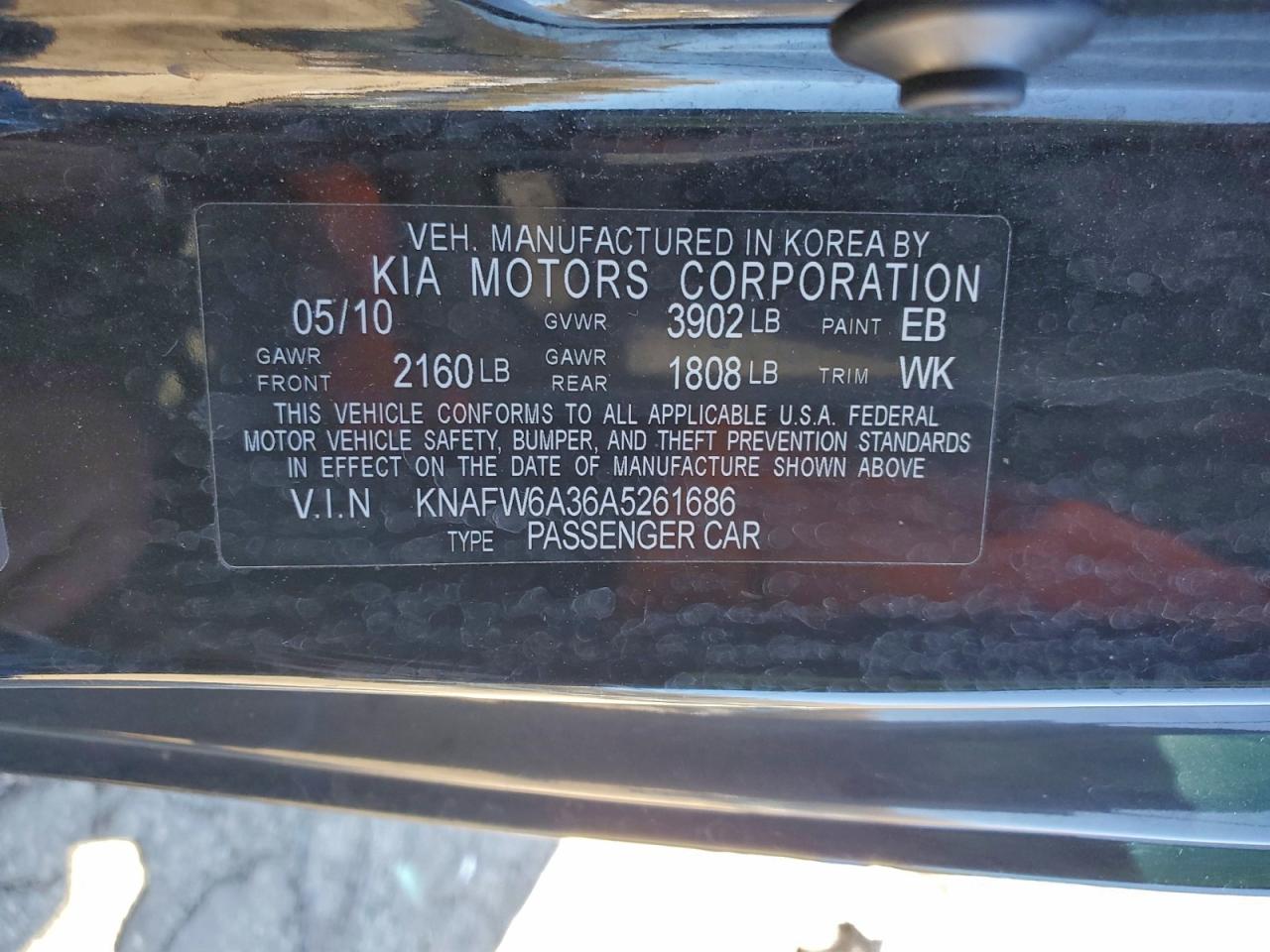 2010 KIA FORTE SX photo 12