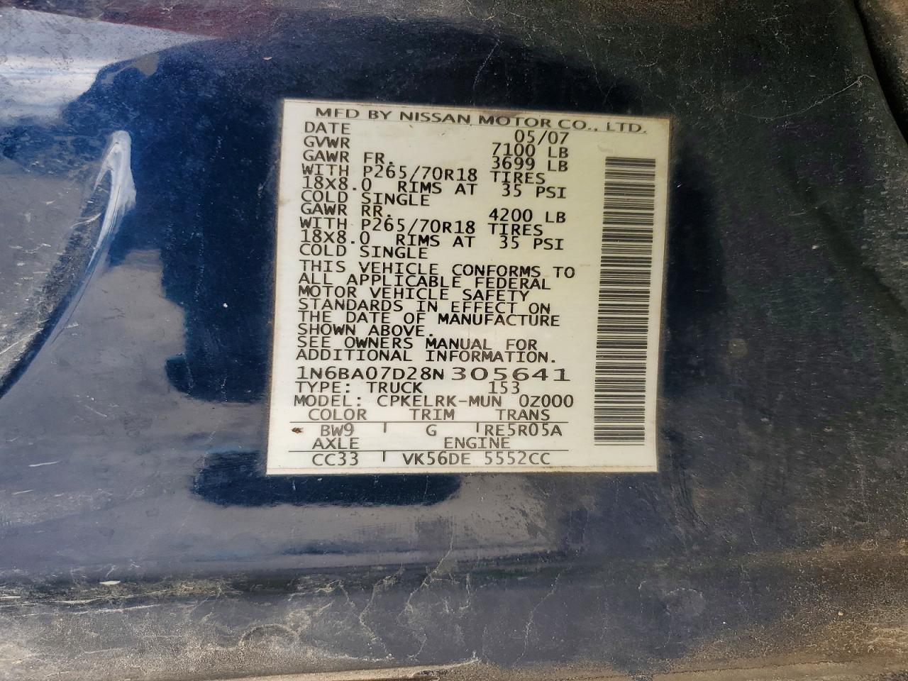 2008 NISSAN TITAN XE photo 13