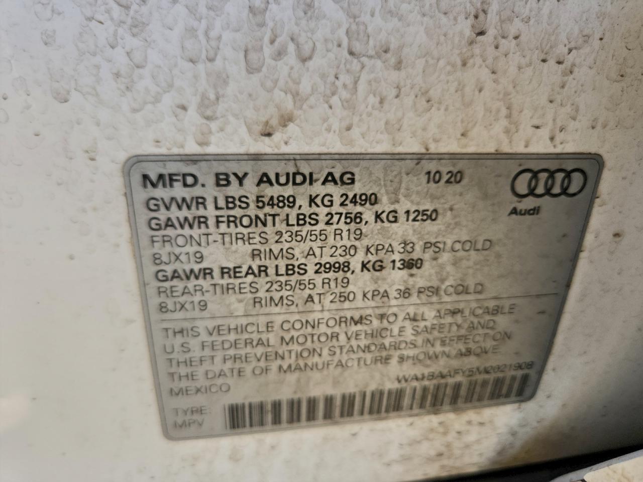 2021 AUDI Q5 PREMIUM PLUS photo 12